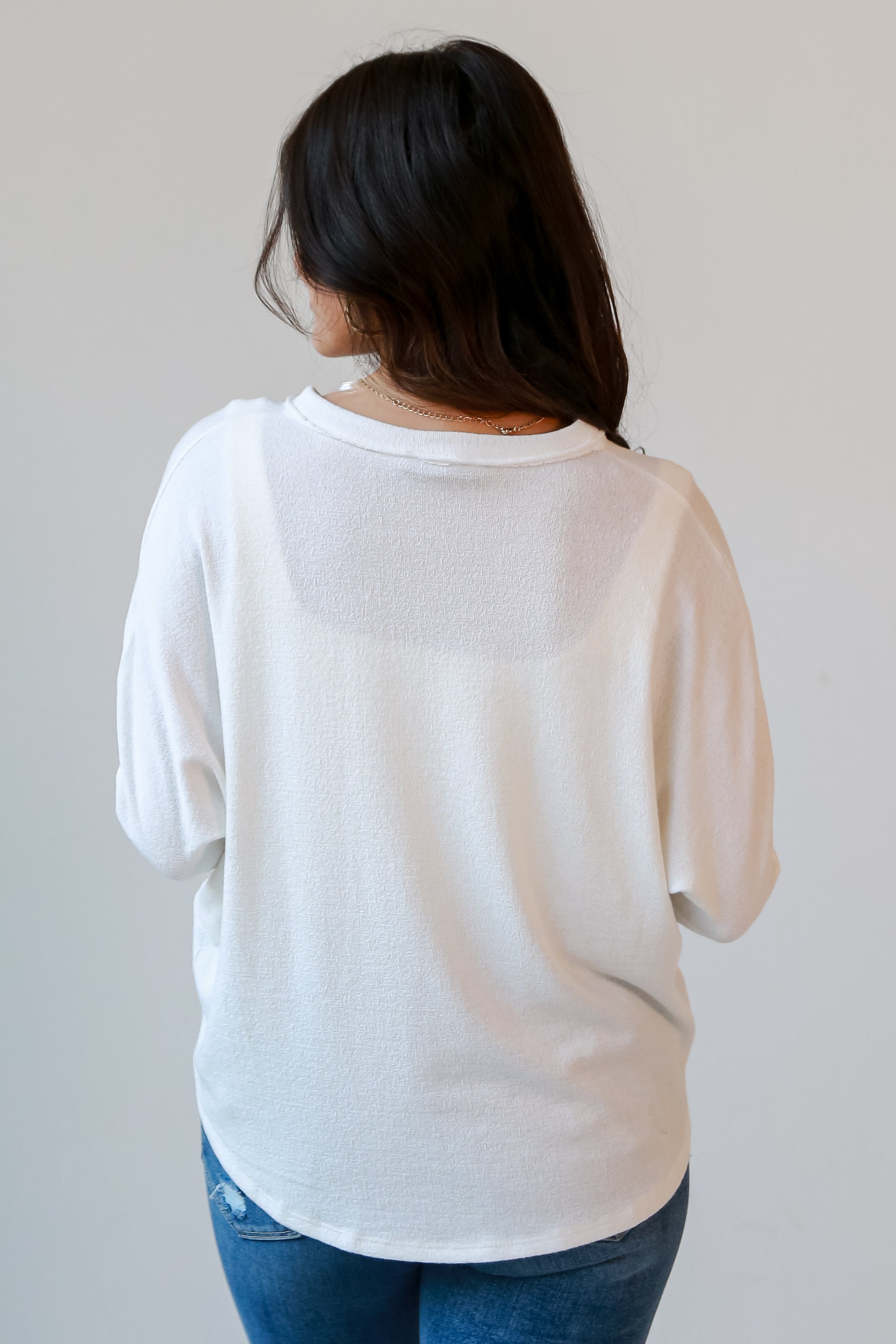 white Knit Top back view