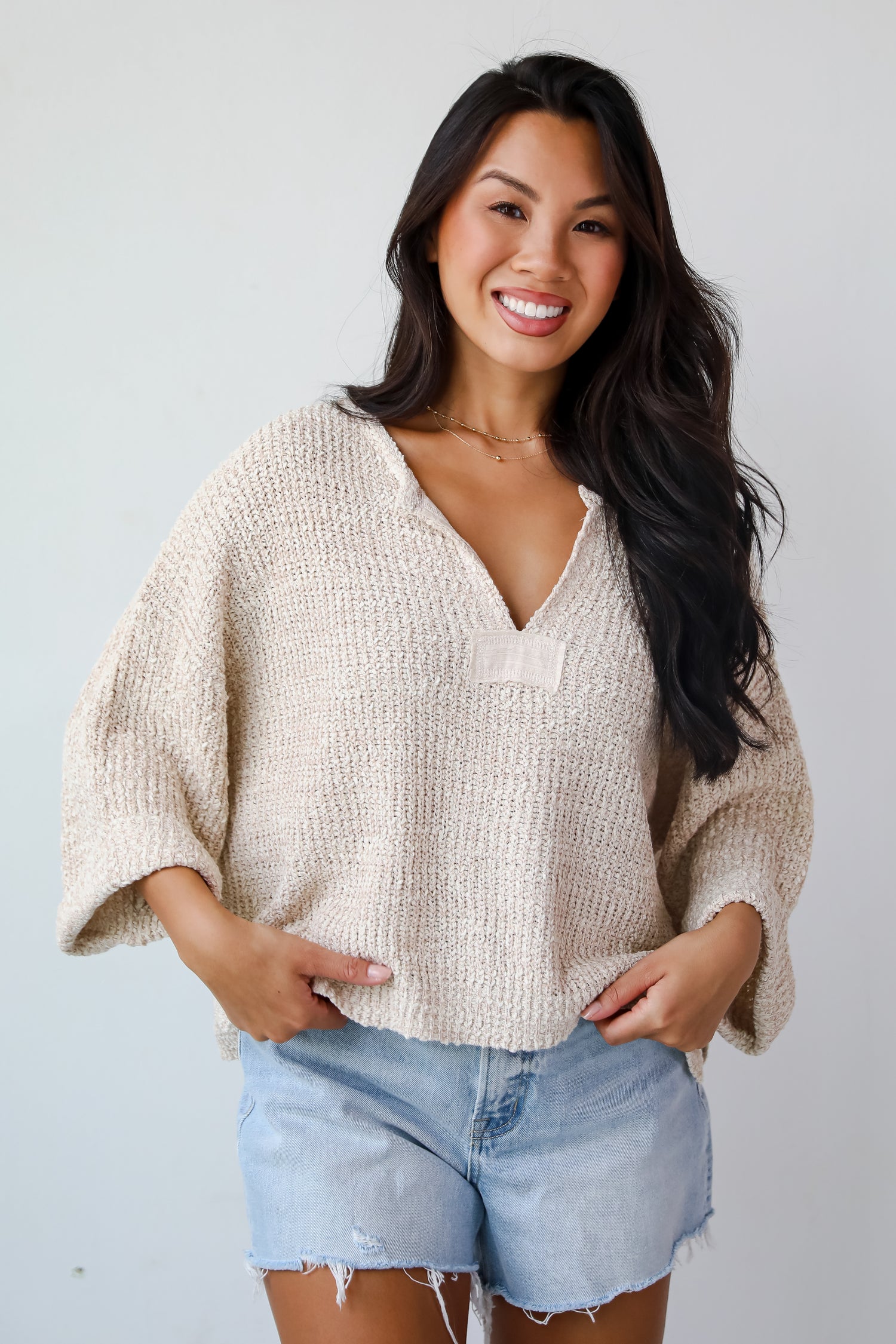 Cozy All Over Lightweight Knit Sweater