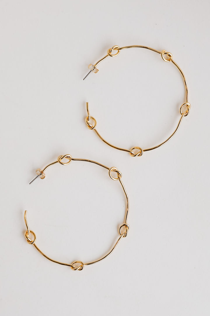 Gold Knot Hoop Earrings