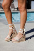 ivorSt tropez Lace-Up Espadrille Wedges for summer. Cute Shoes From Dress Up Boutique.