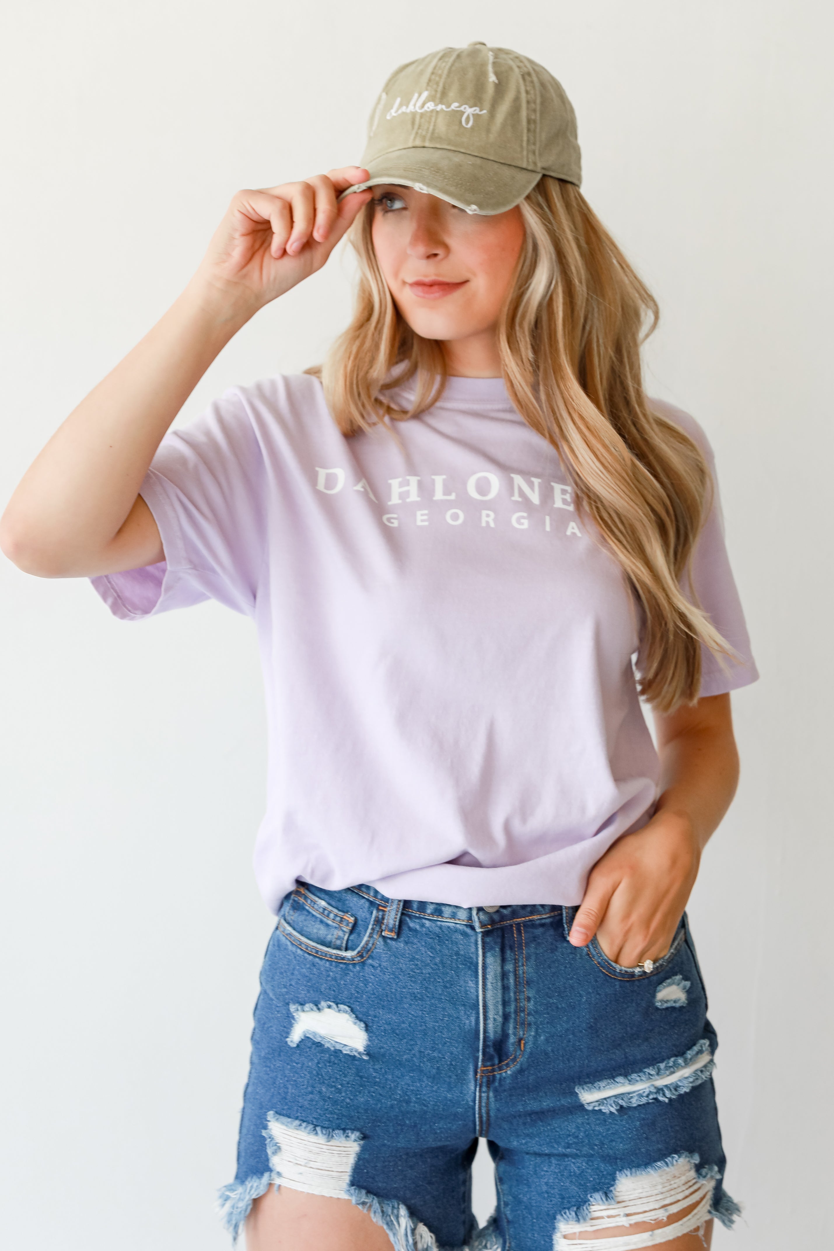 Lavender Dahlonega Georgia Block Letter Tee