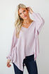 Effortless Looks Lavender Waffle Knit Top