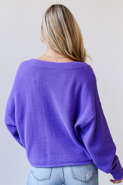 bright Lavender Sweater Cardigan