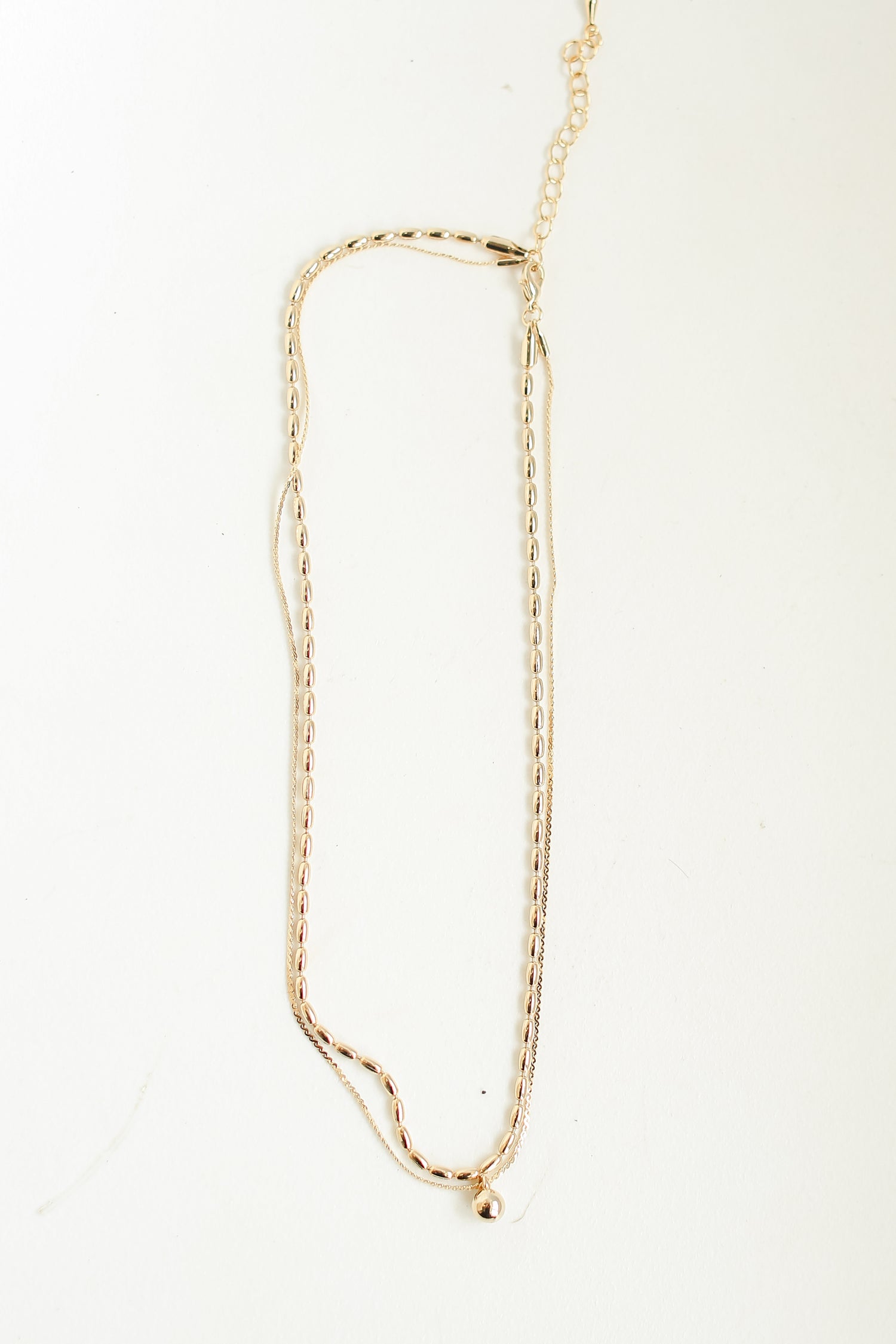 Gold Layered Chain Necklace flat lay