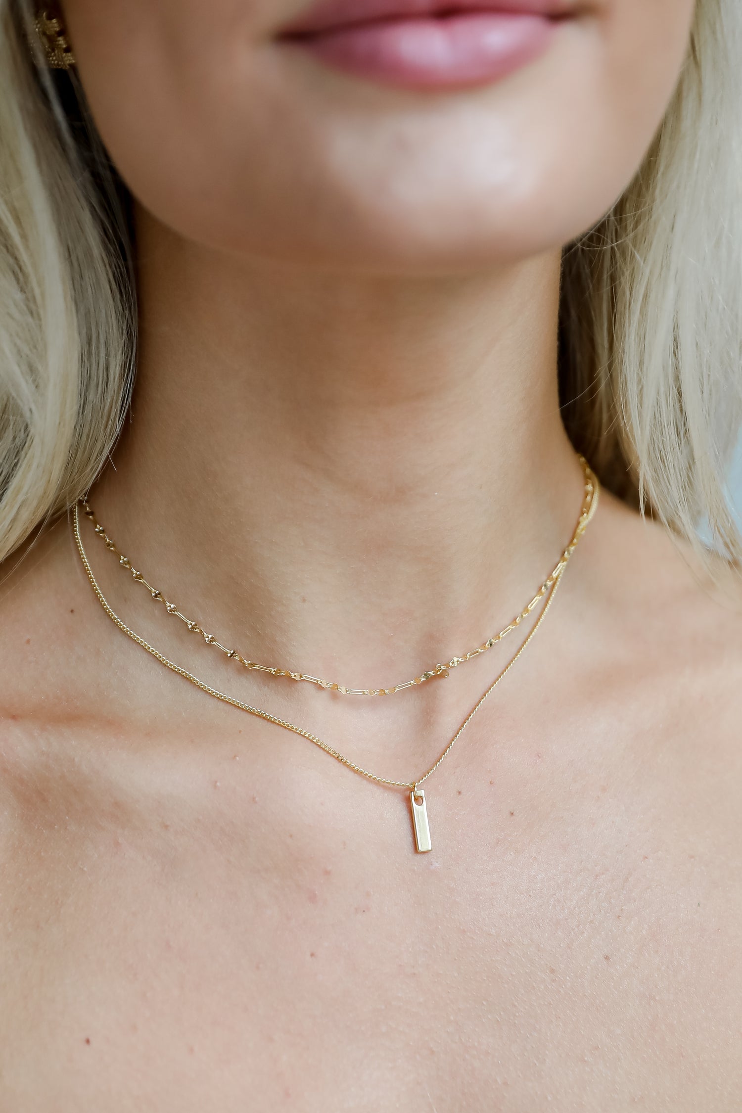 Charlie Gold Layered Chain Necklace