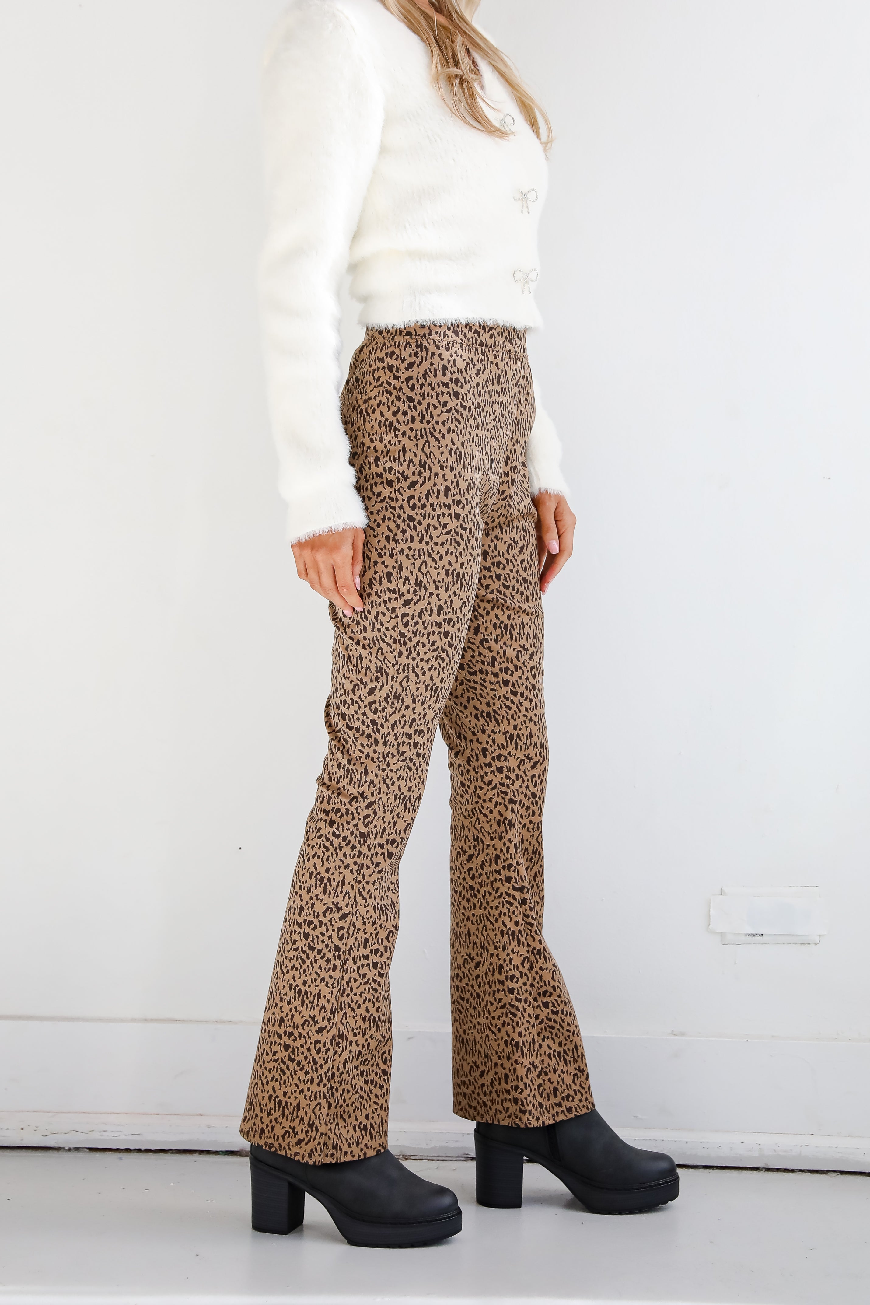 Wild Vision Leopard Flare Pants