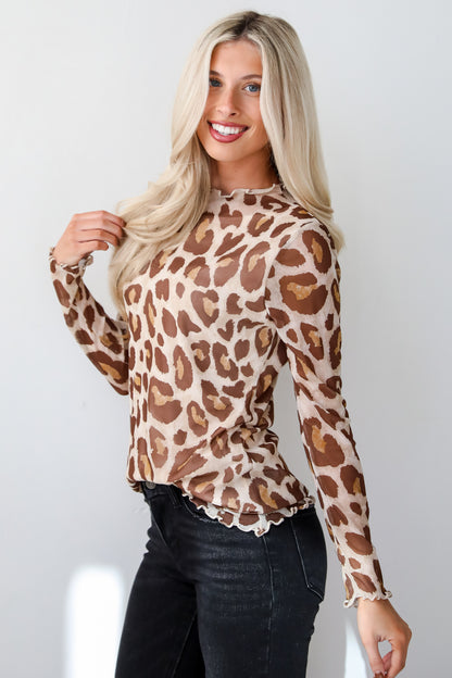 Forever Wild Leopard Mesh Top