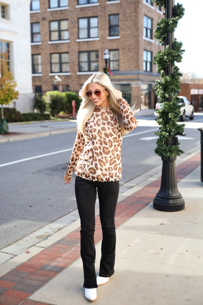 Forever Wild Leopard Mesh Top