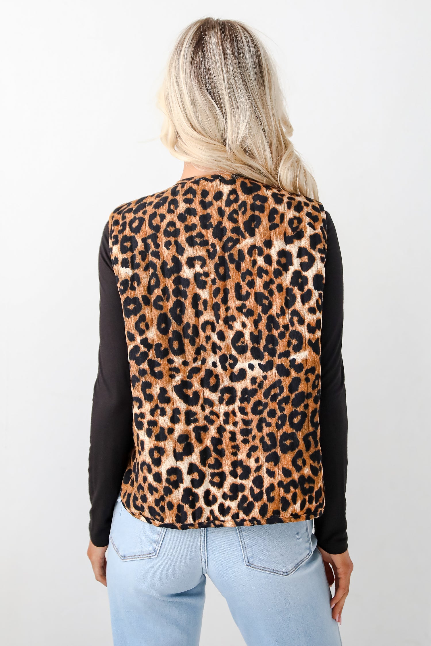 Fierce Perfection Leopard Corduroy Tie Vest