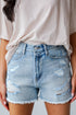 Eliana Light Wash Distressed Denim Shorts