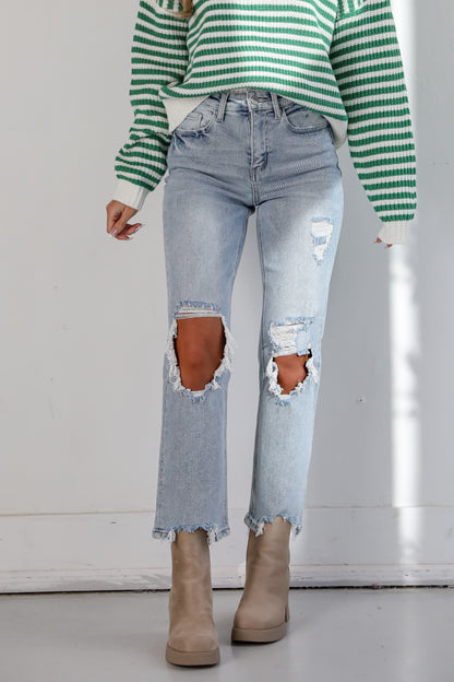 Jodie Light Wash Distressed 90s Vintage Dad Jeans