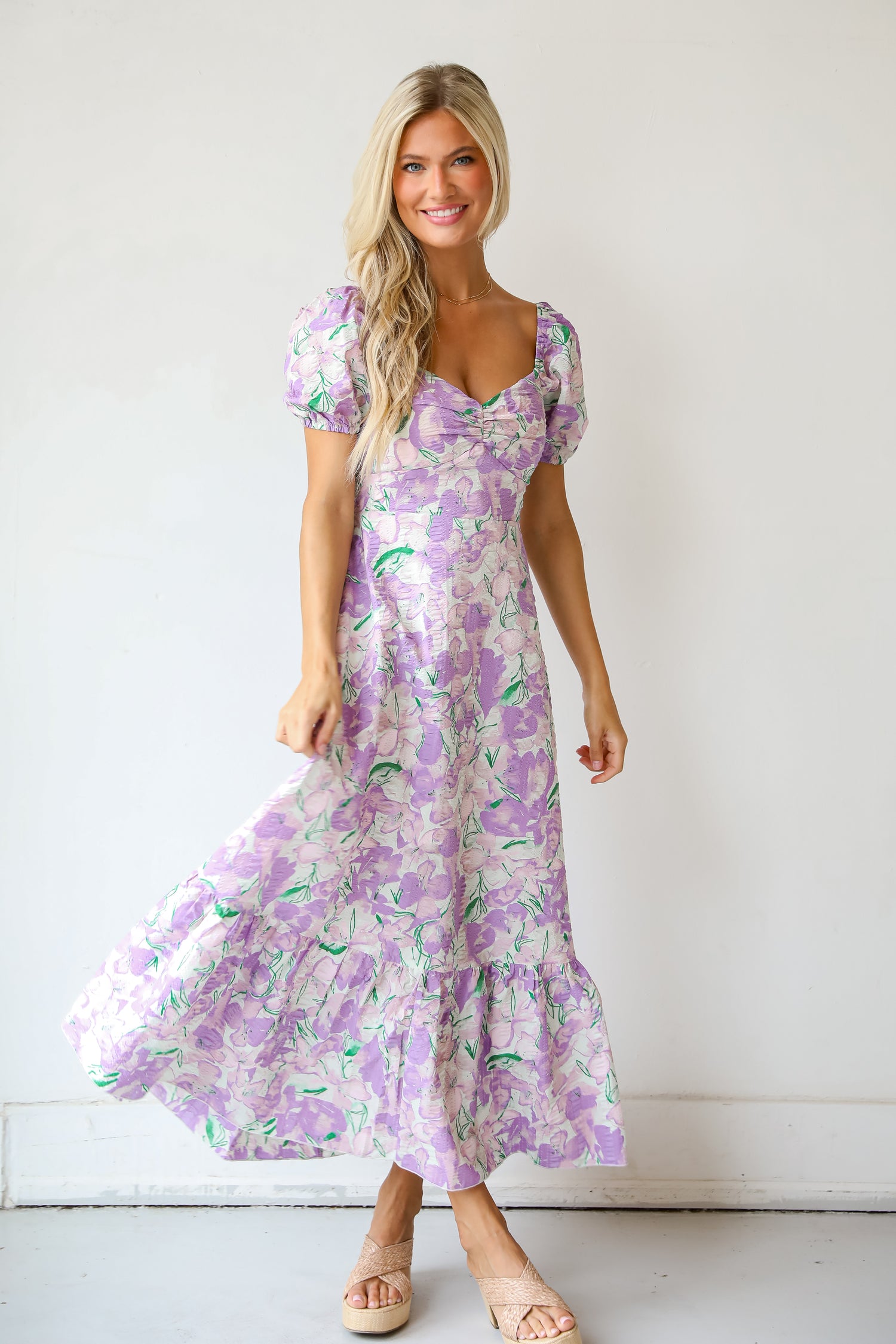 Cutest Sight Lilac Floral Maxi Dress