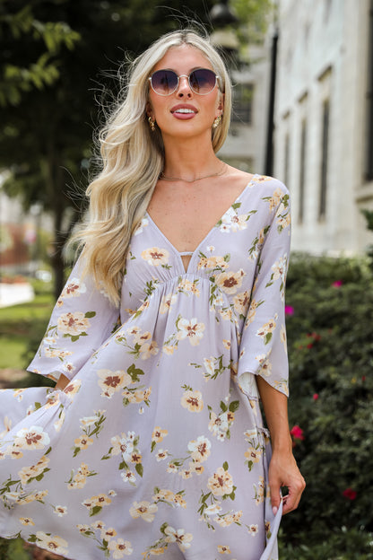 Your Sweetie Lilac Floral Mini Dress