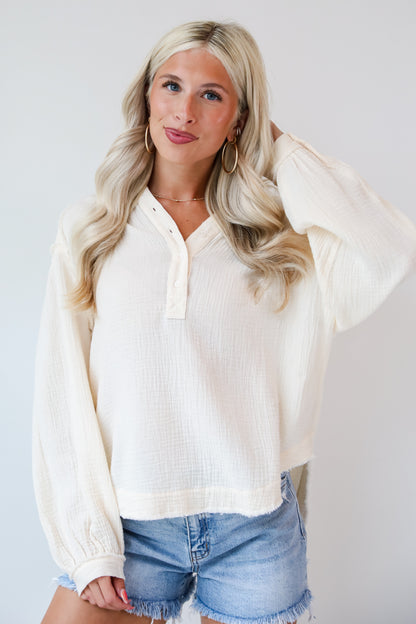 boho linen top