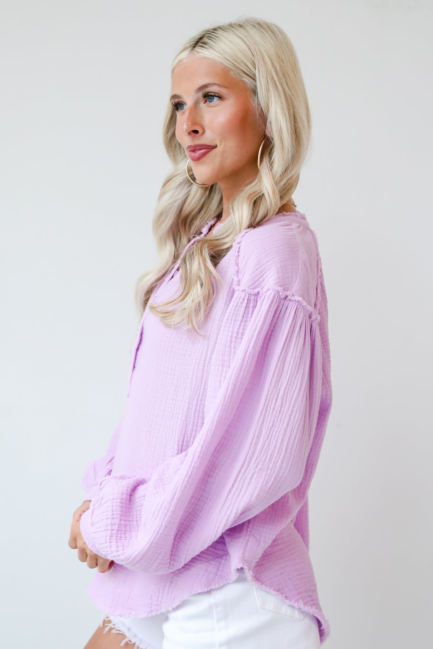 lavender Linen Blouse for women