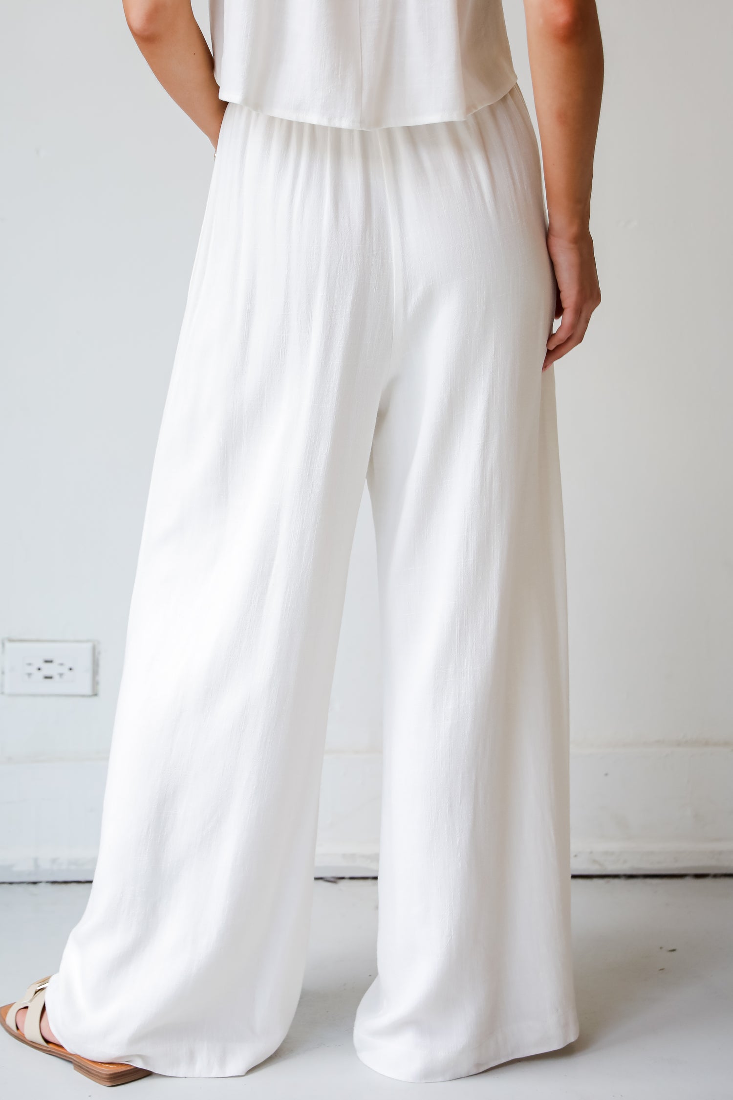 Confident Season Off White Linen Pants