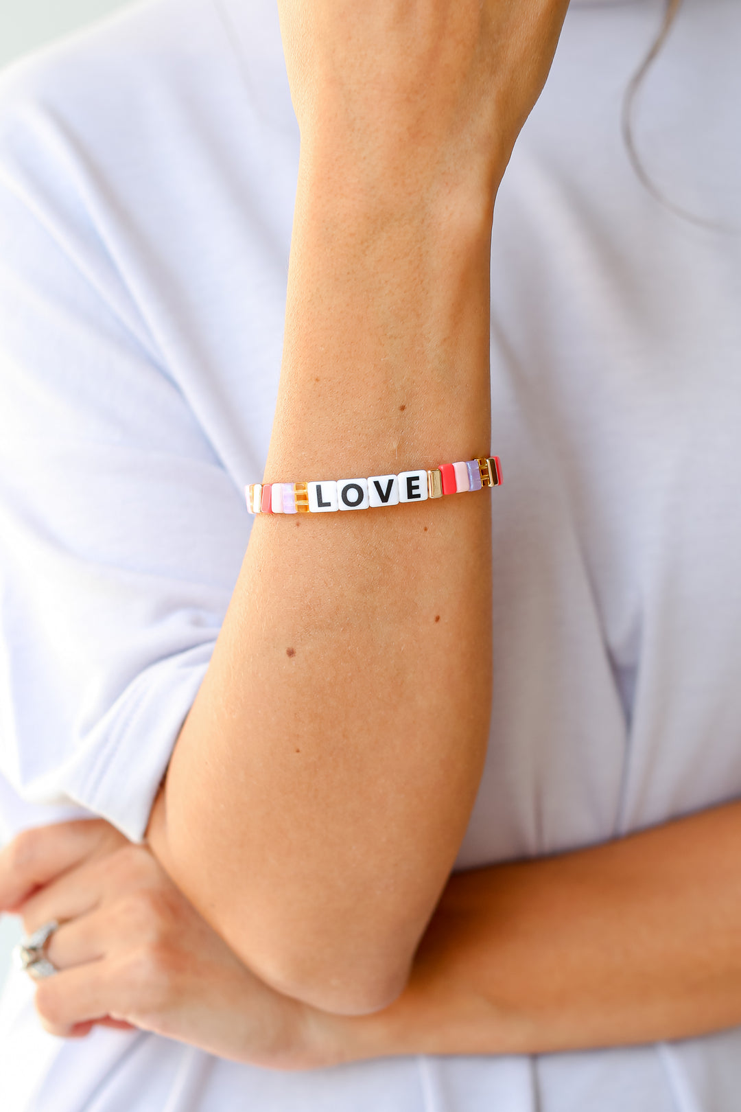 Beaded Love Bracelet on model