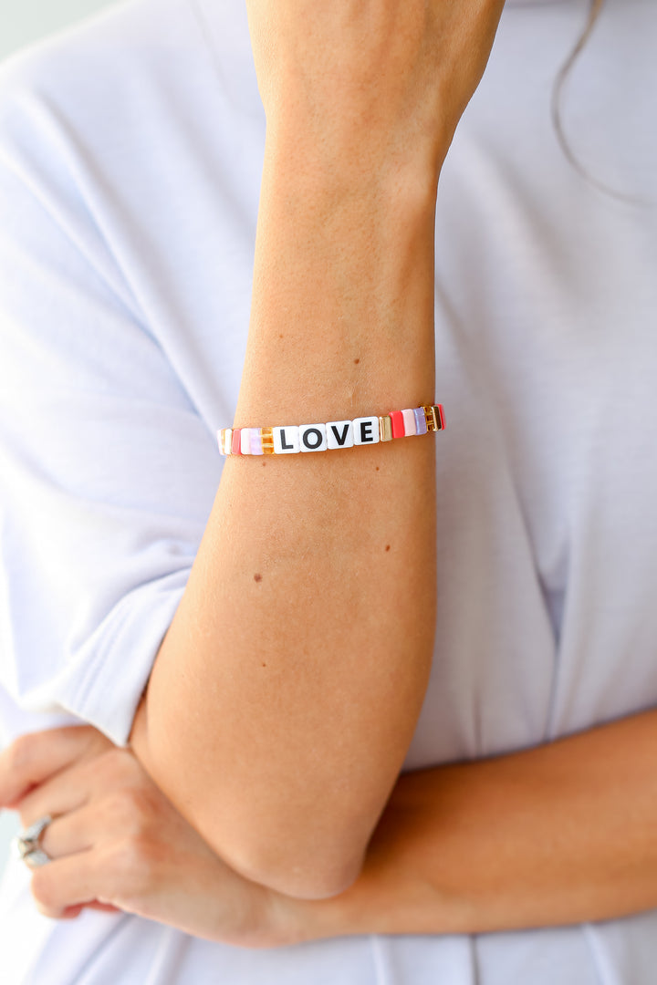 Beaded Love Bracelet on model