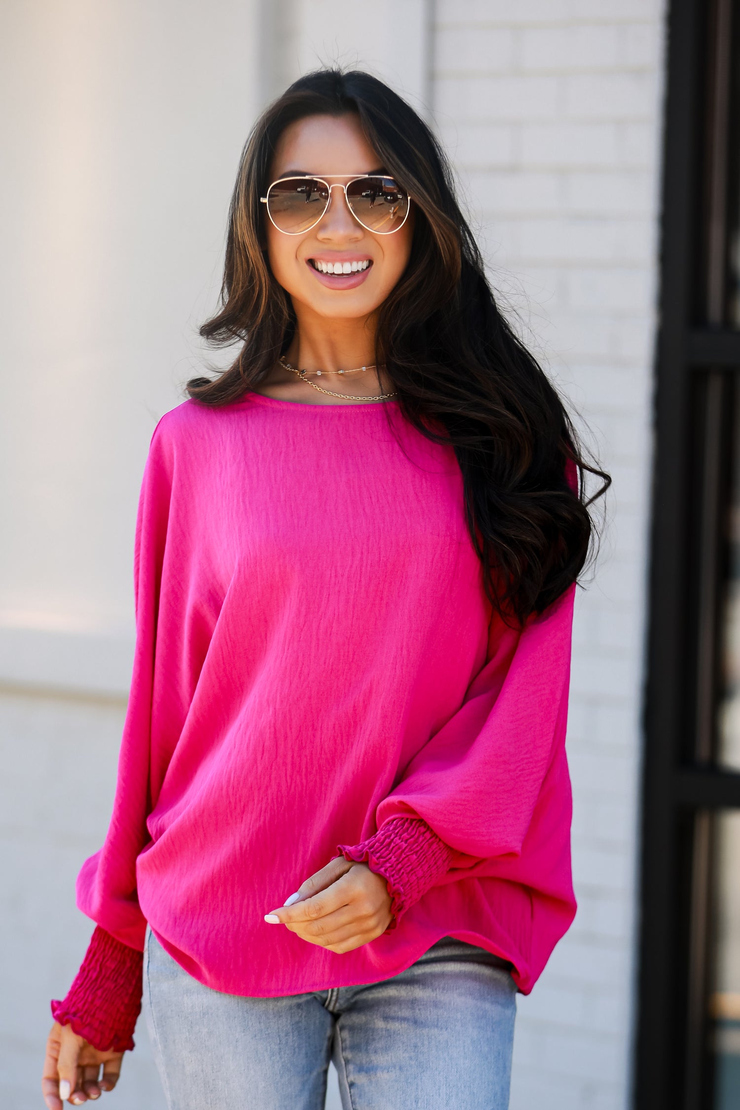 Fuchsia Oversized Blouse