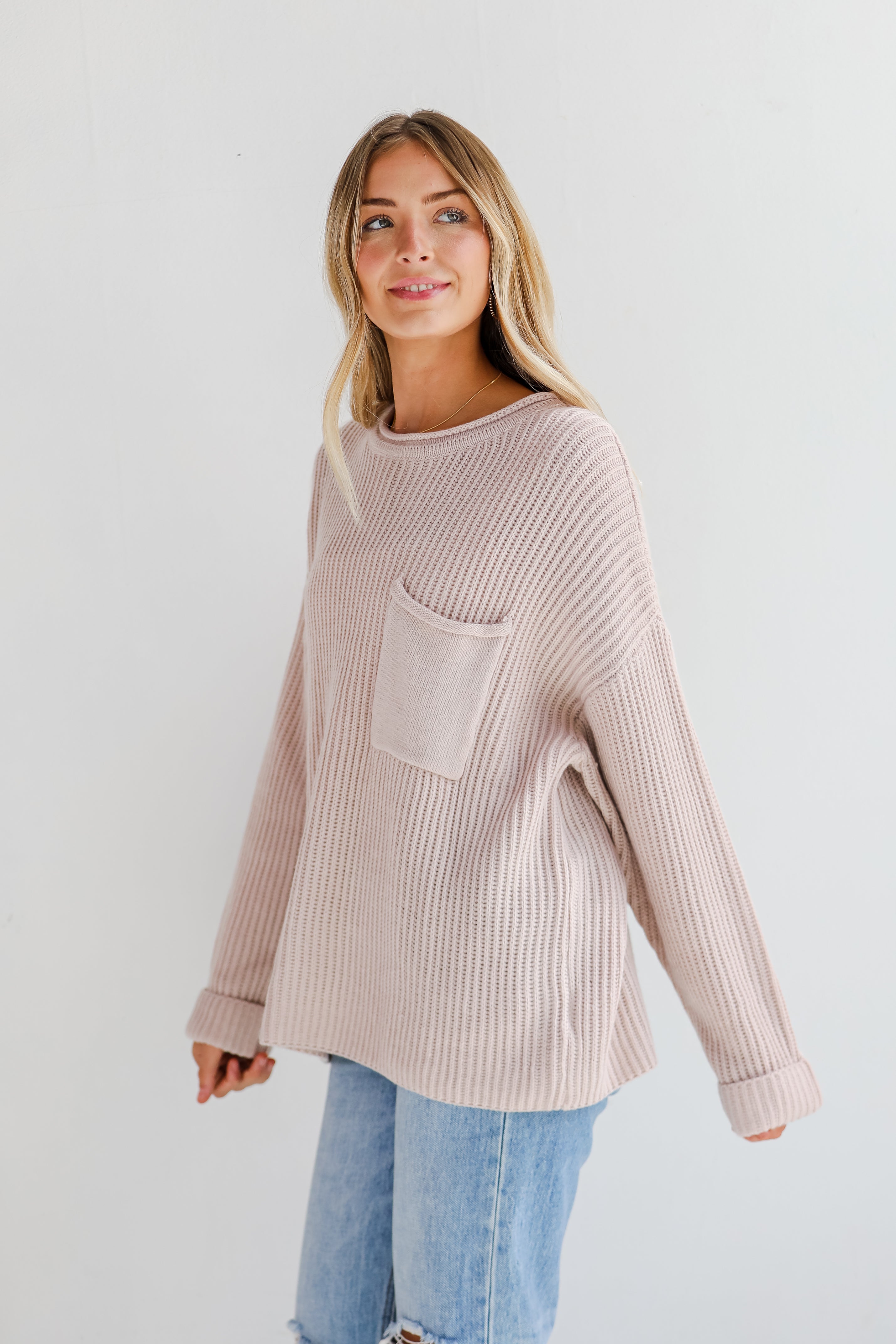 Fall Feelings Blush Oversized Sweater