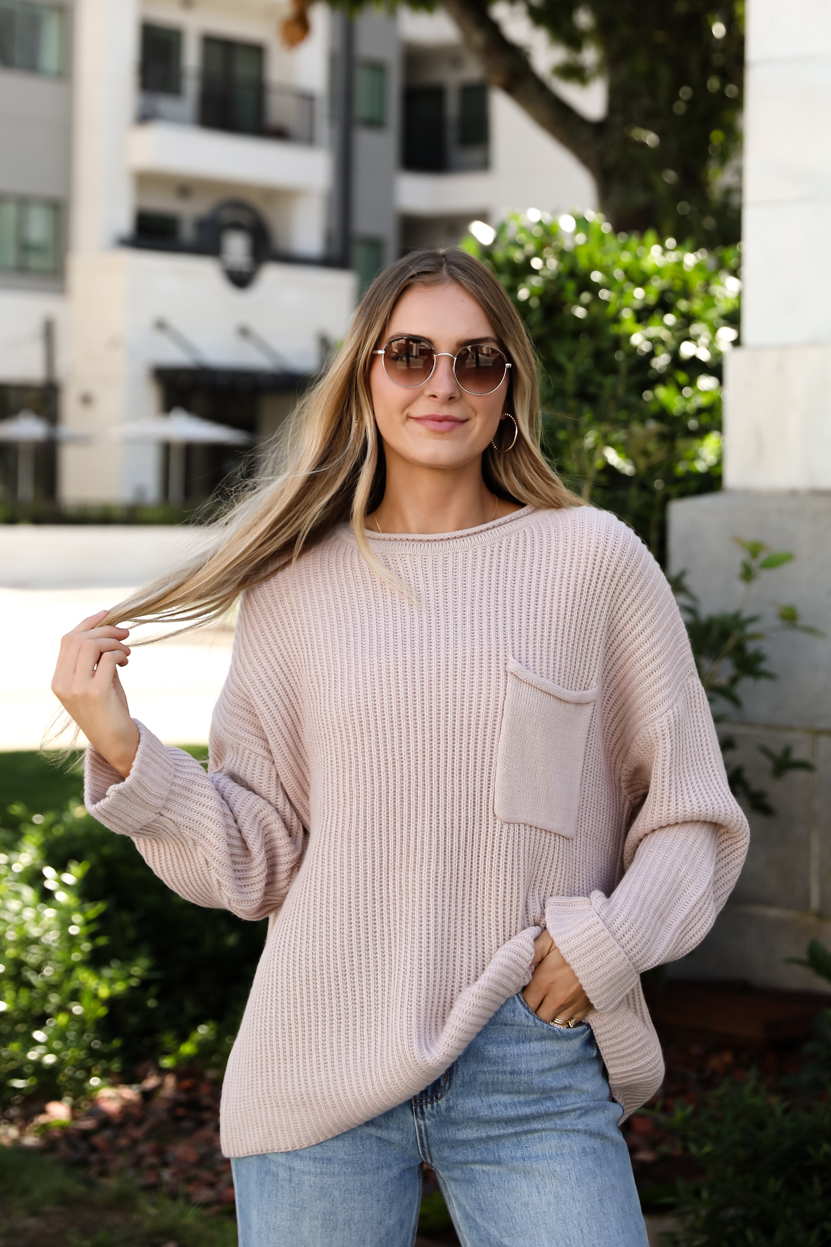 Fall Feelings Blush Oversized Sweater