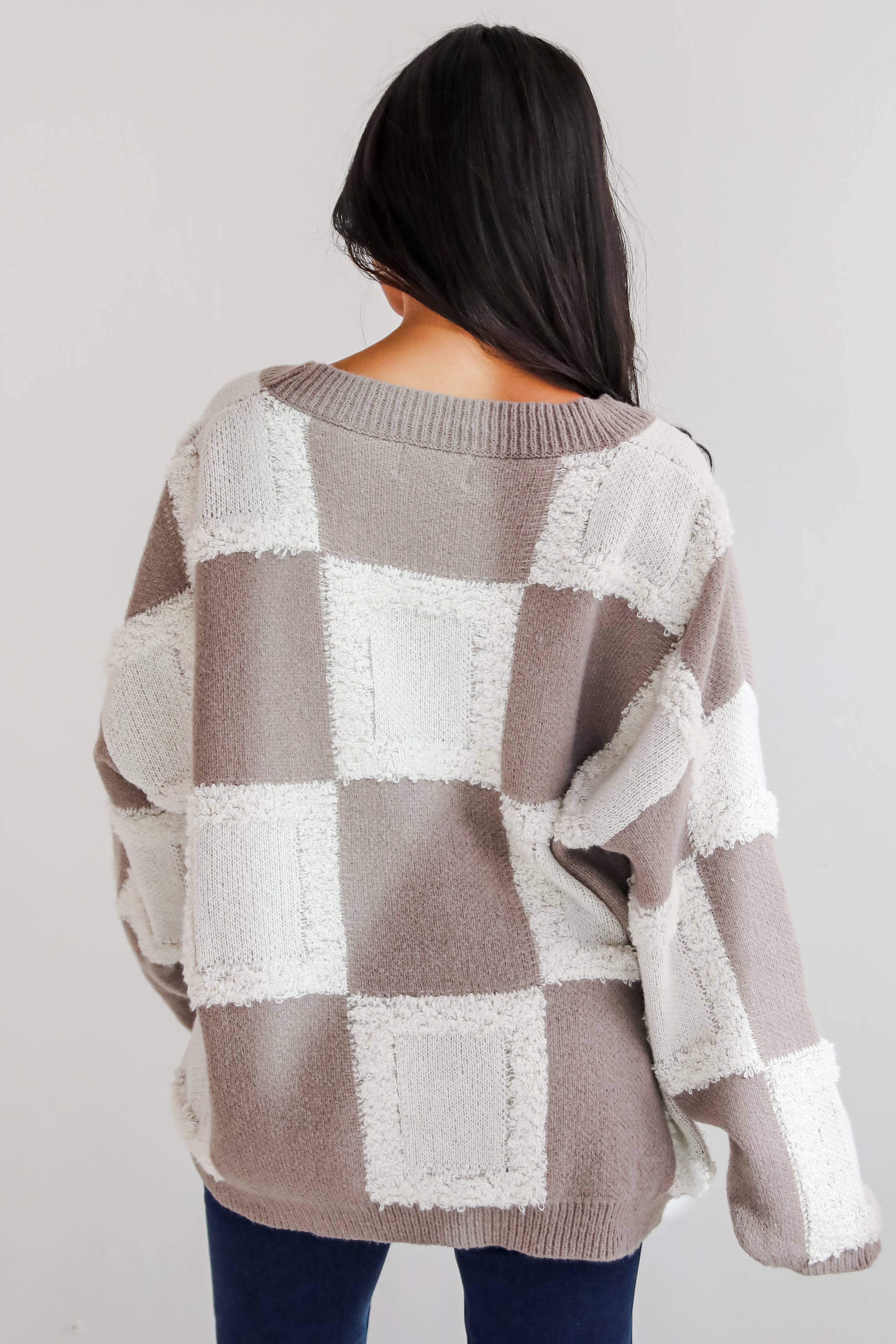 Wanna Be Close Checkered Sweater Cardigan