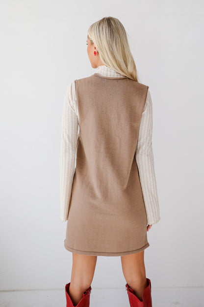 Perfect Outcome Mocha Mini Sweater Dress