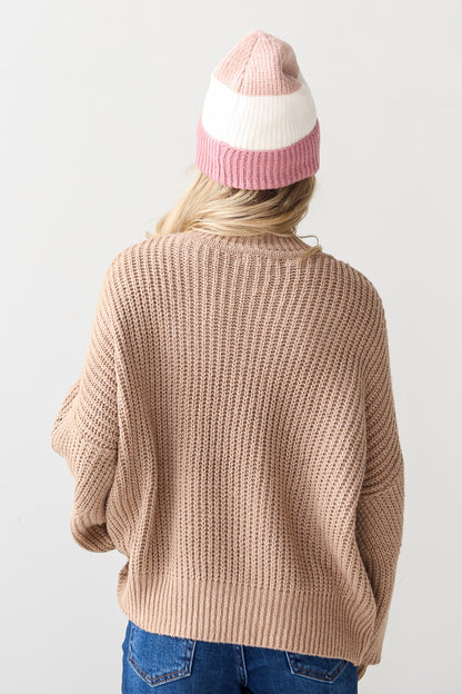 Mocha Oversized Sweater back view