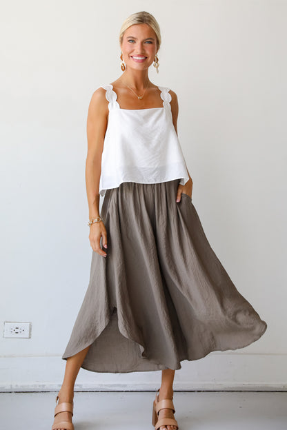 Carefree Energy Mocha Wide Leg Pants