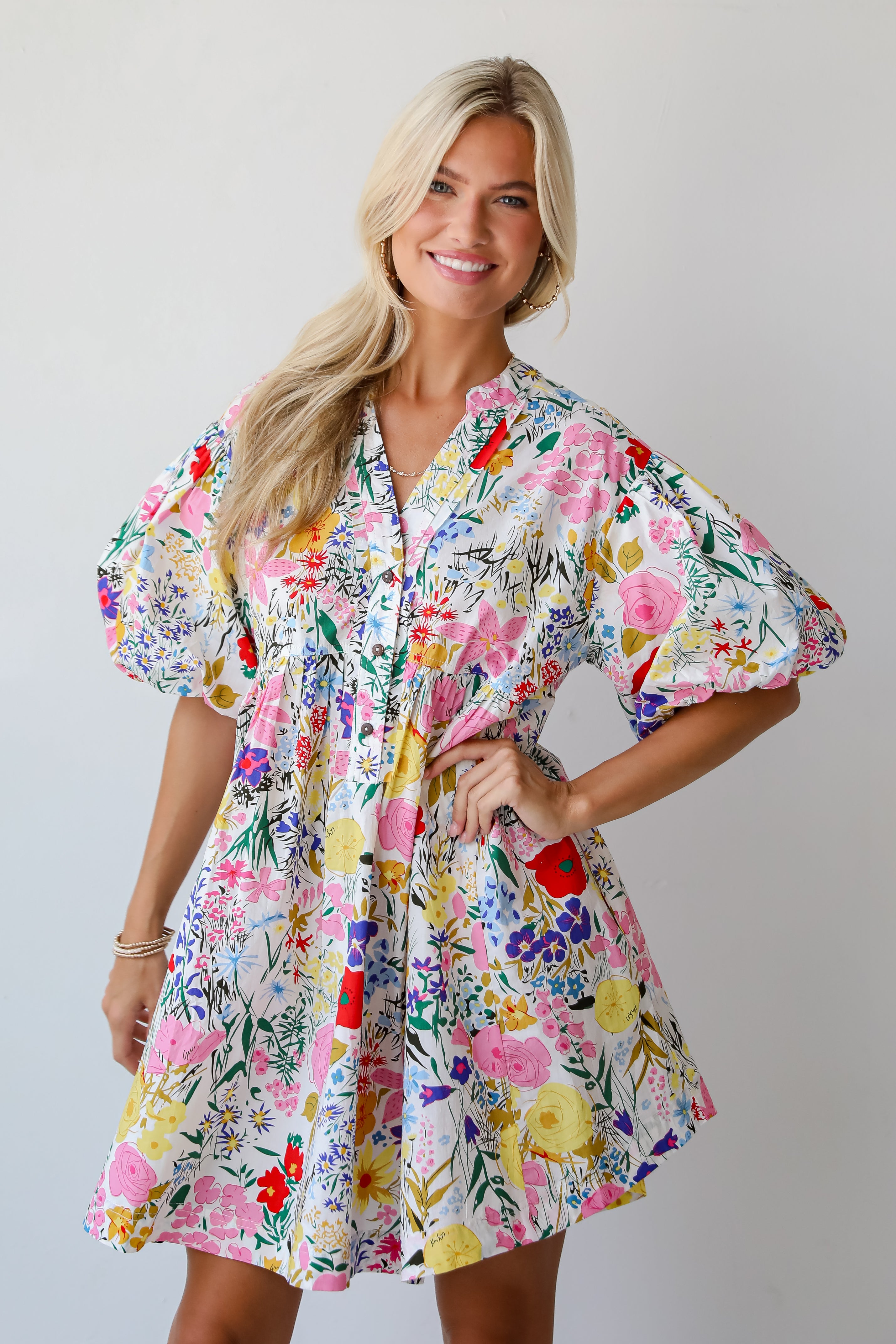 Breezy Catch Multicolored Floral Mini Dress