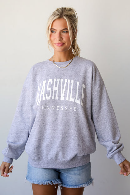 Light Heather Grey Nashville Tennessee Sweatshirt