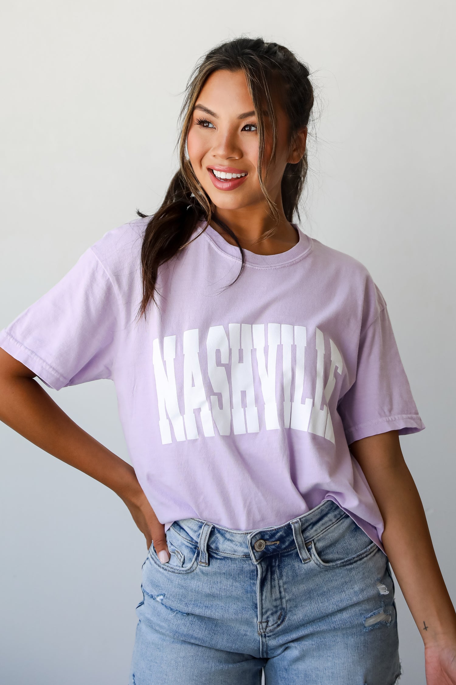 Lavender Nashville Cropped Tee