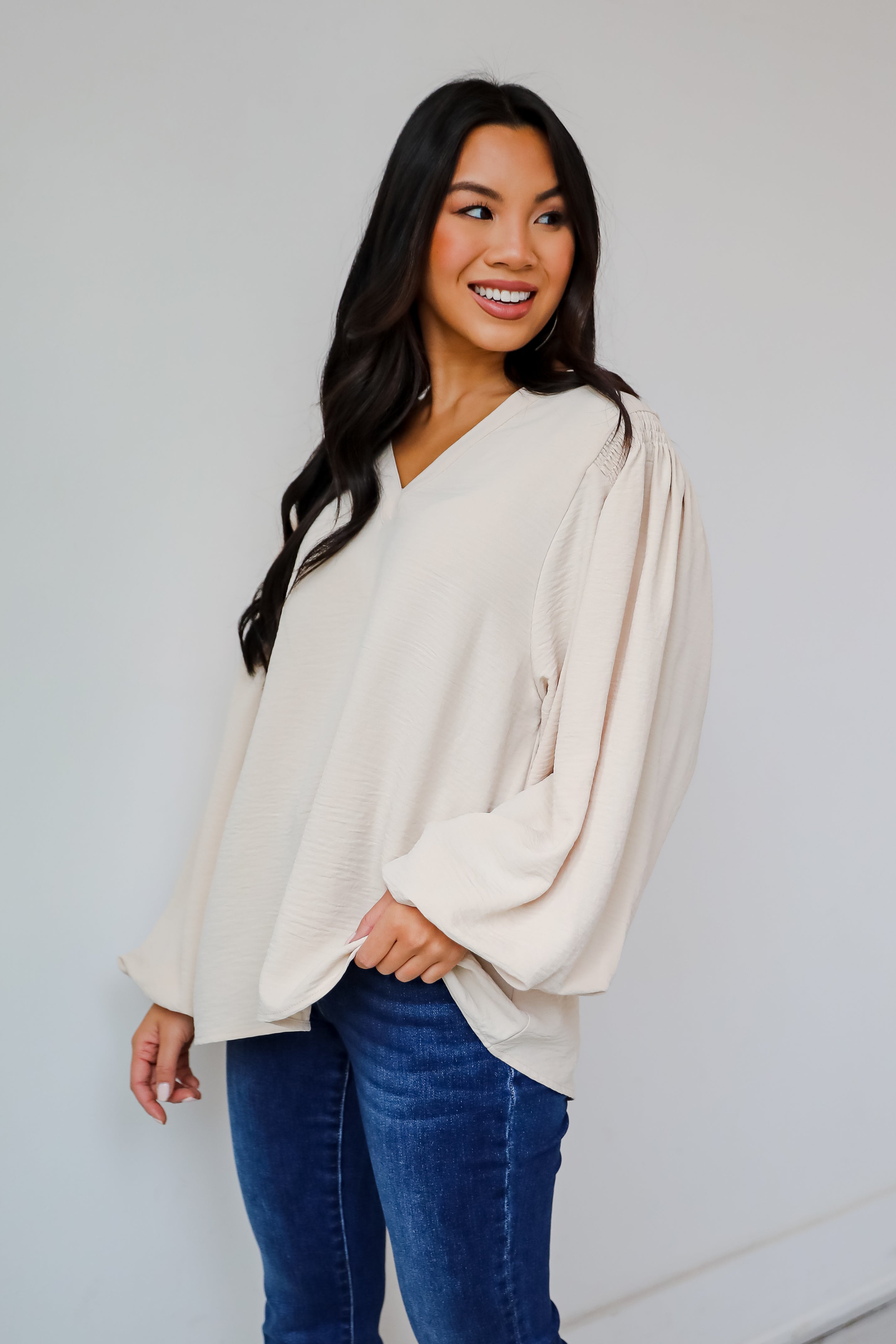 Simply Polished Natural Blouse