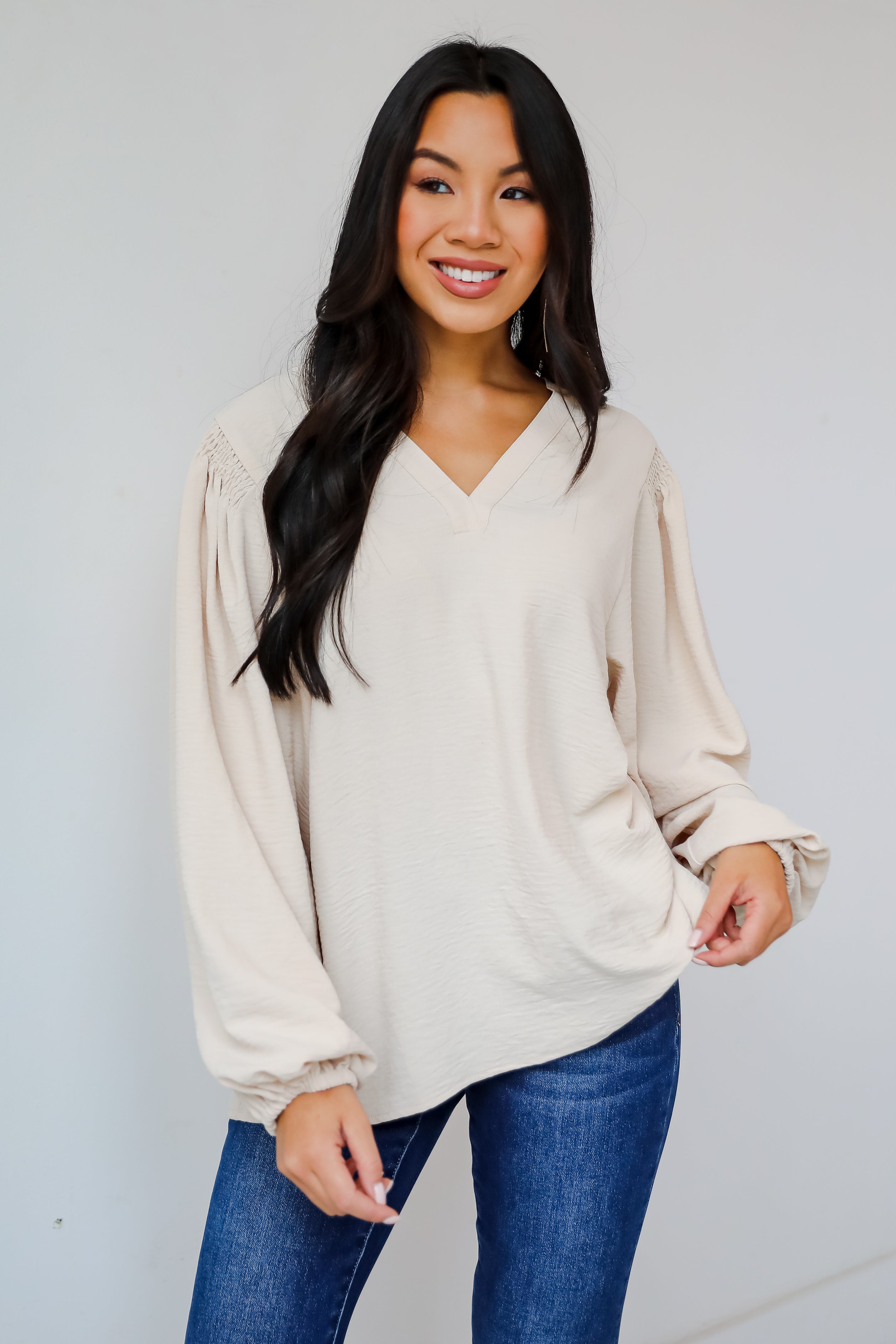 Simply Polished Natural Blouse