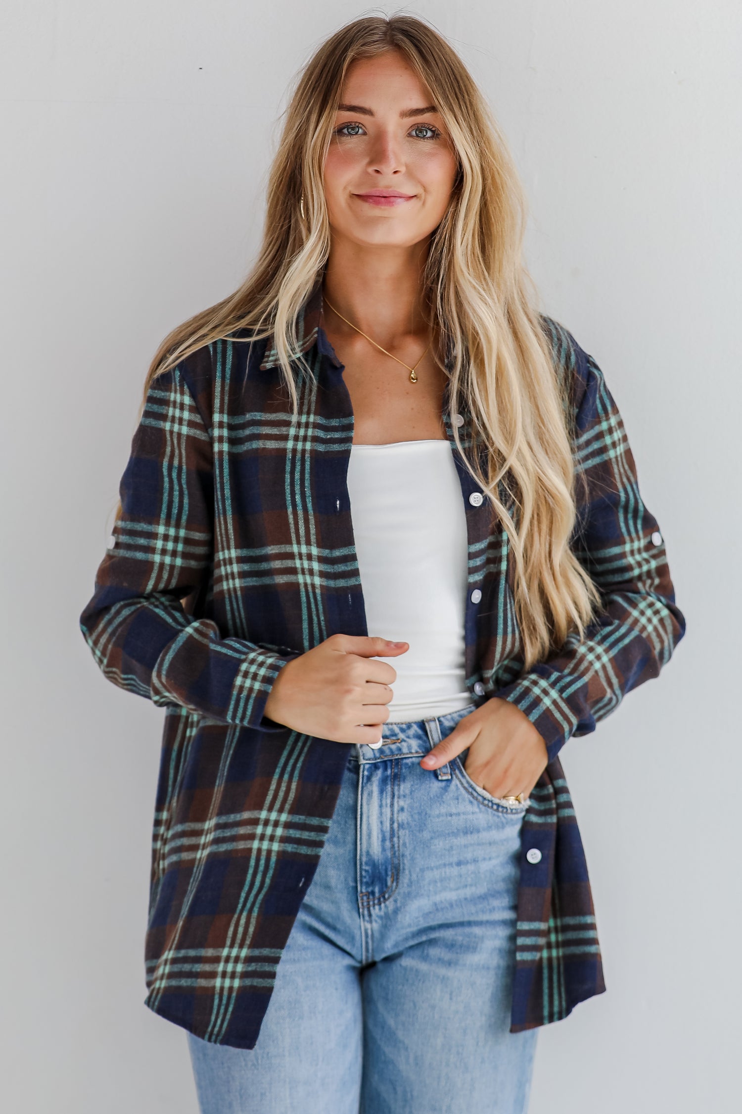 Perfectly Classic Navy Plaid Flannel