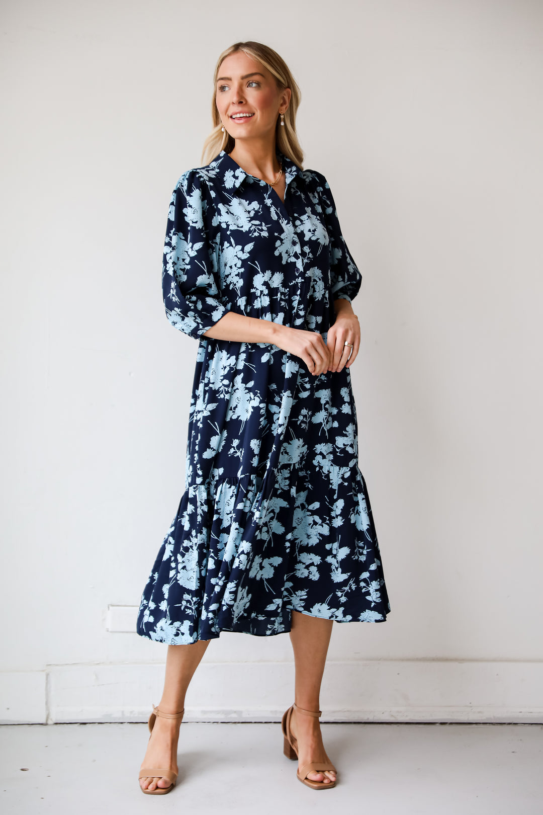 cute midi dresses  Navy Blue Dress For Women