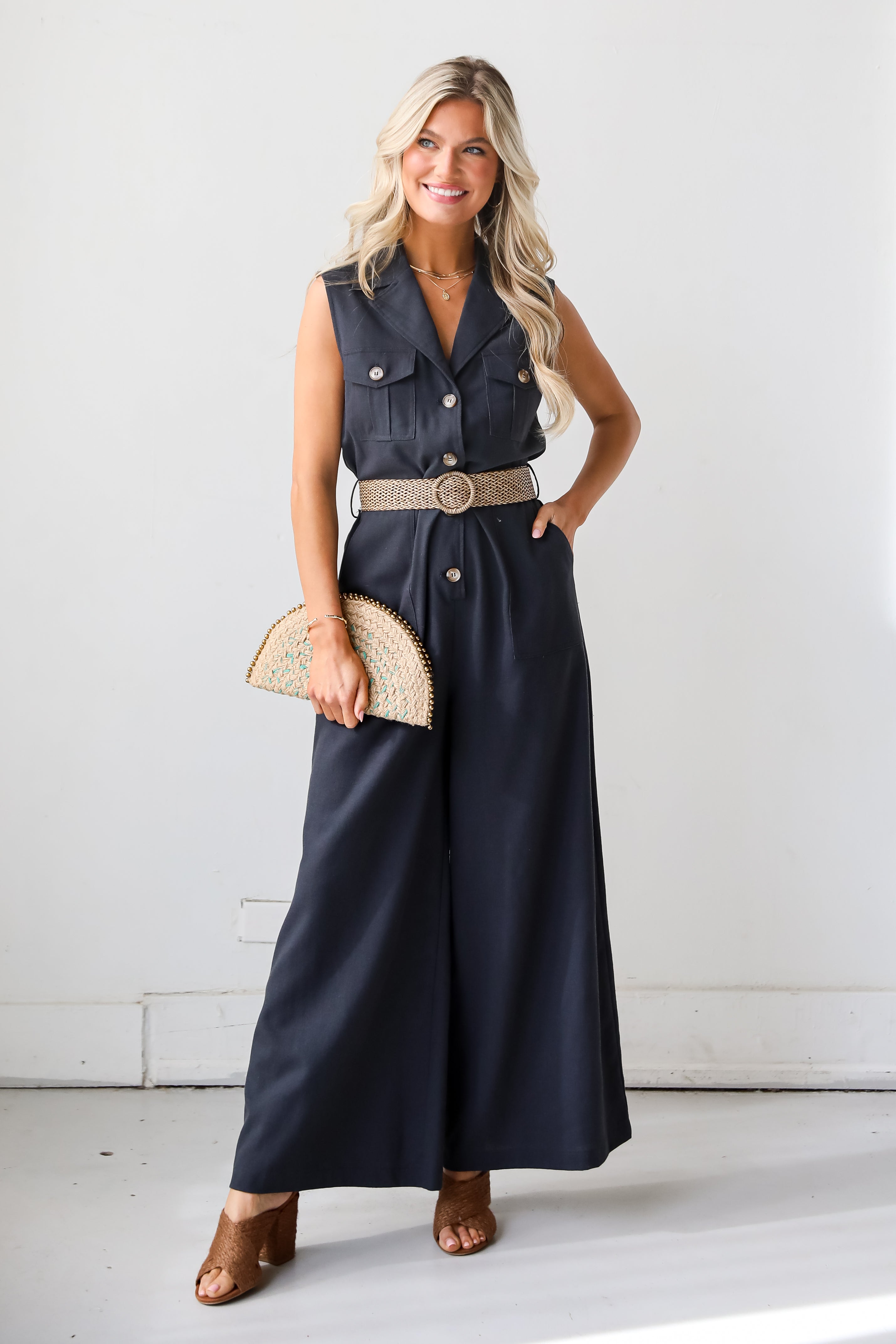 womens  Navy Jumpsuit