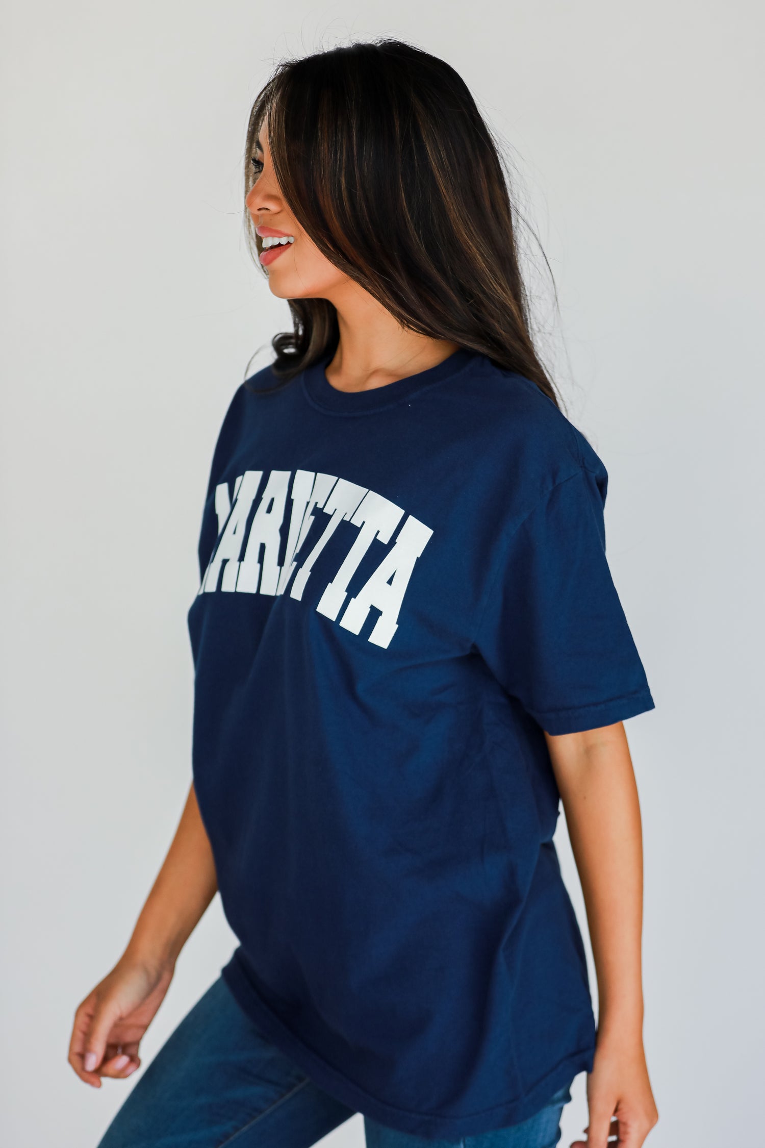 Navy Marietta Tee side view