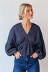 Navy Metallic Blouse