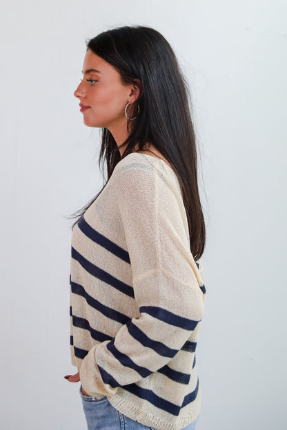 Stylish Promise Striped Lightweight Knit Sweater