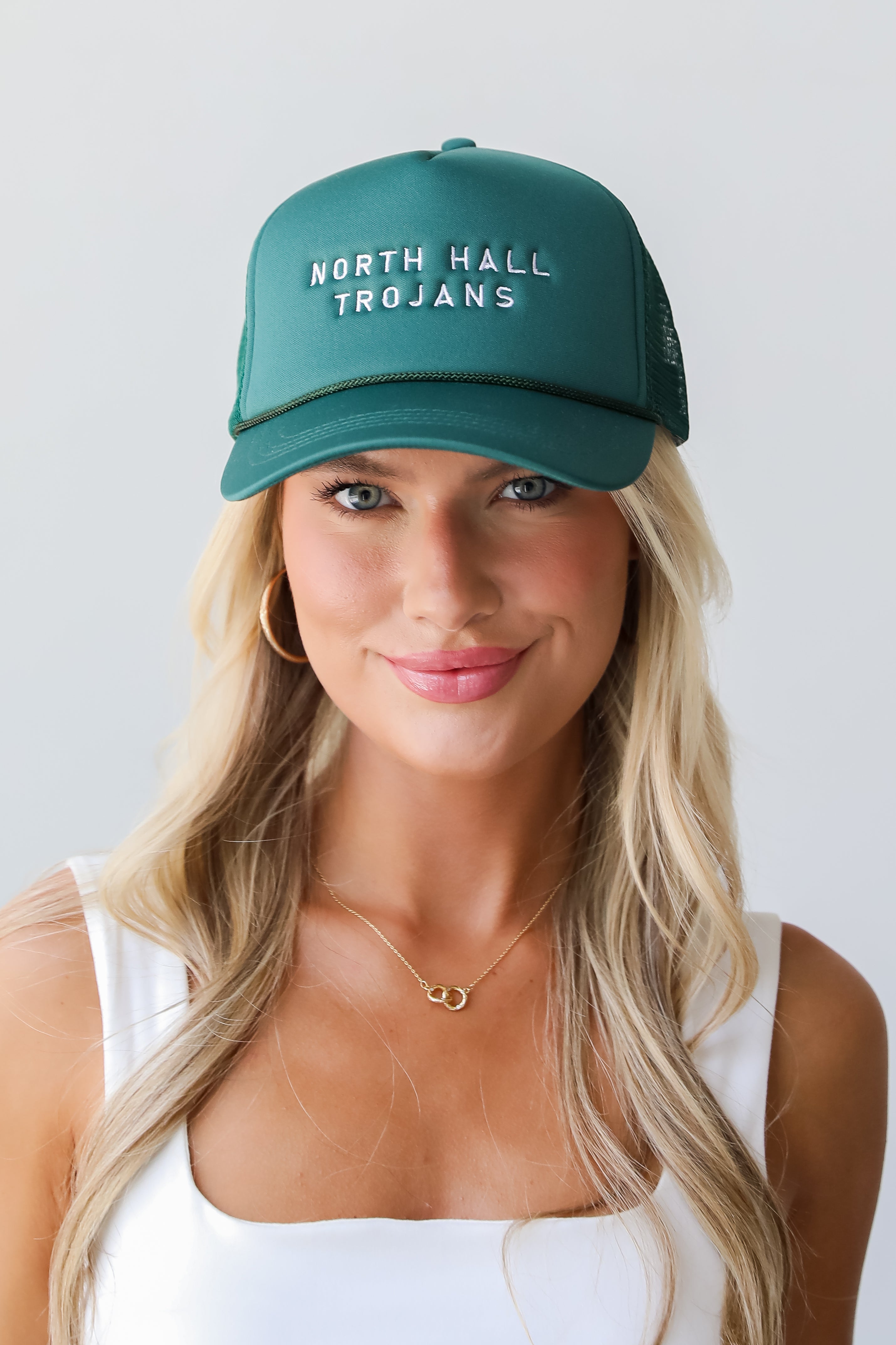 Hunter Green North Hall Trojans Trucker Hat