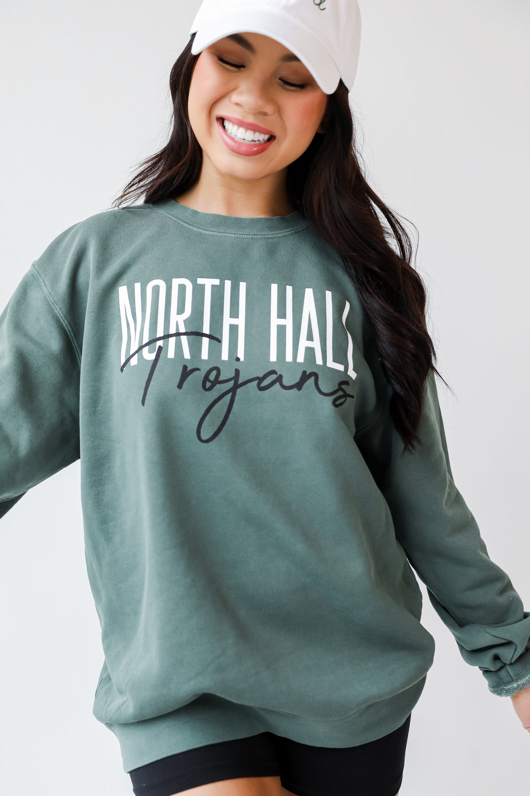 North Hall Trojans Pullover on model