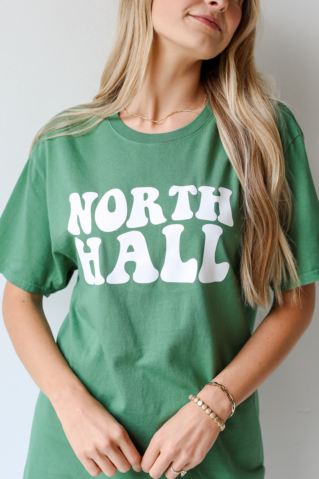 Green North Hall Tee close up