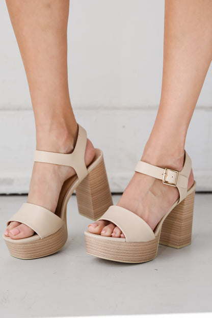 womens Nude Platform Heels