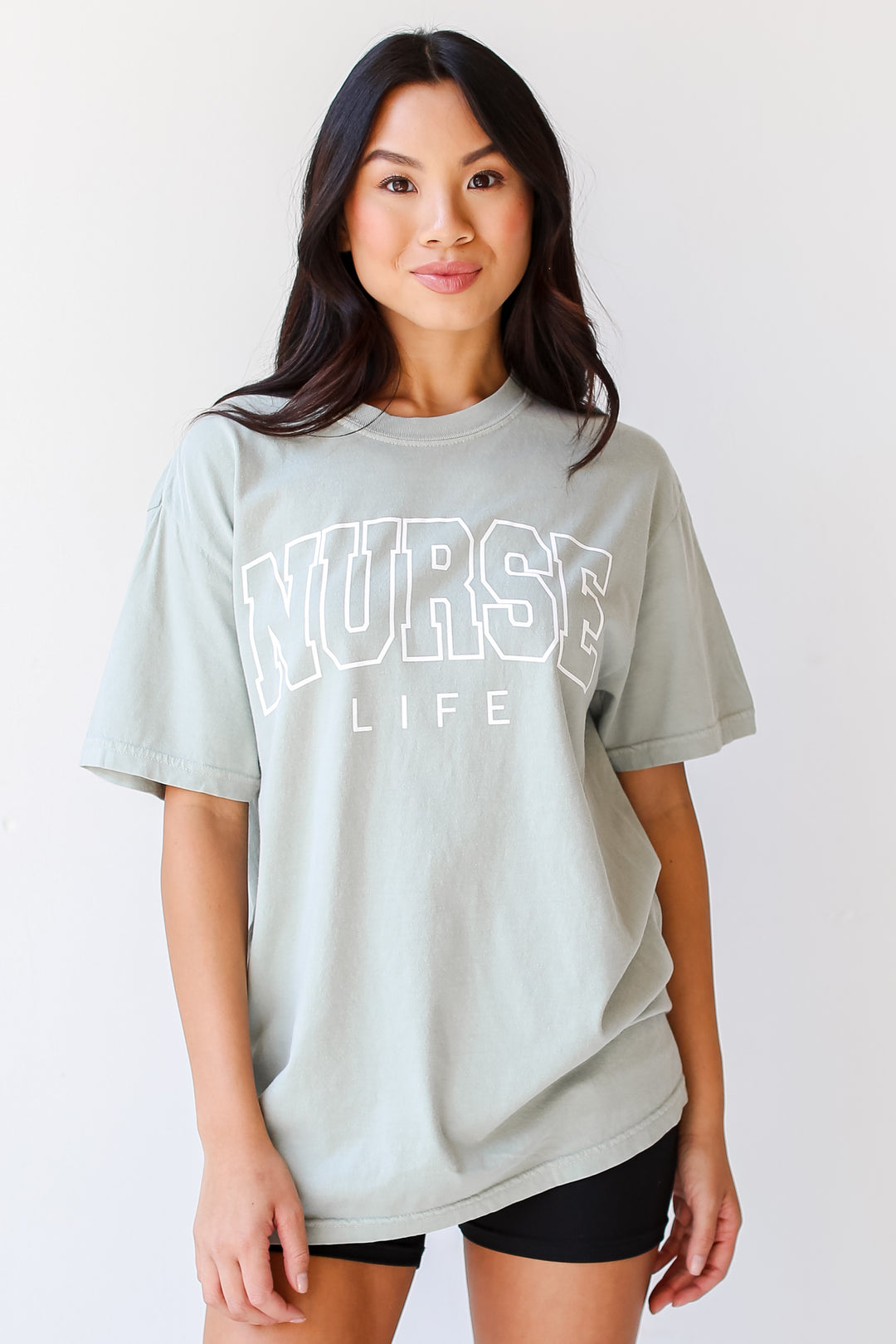 Sage Nurse Life Tee on dress up model