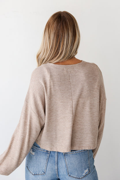 cute Oatmeal Lightweight Knit Top