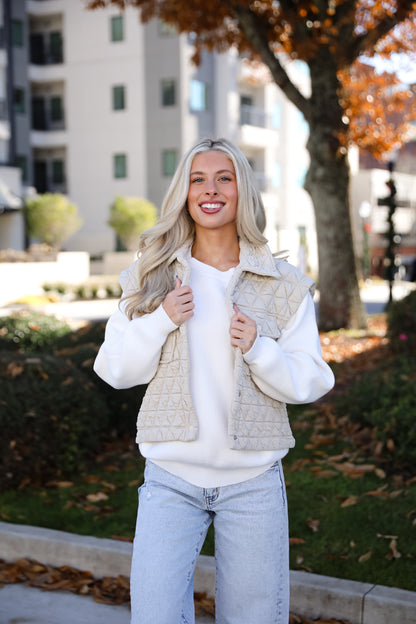 Live For Luxe Light Grey Quilted Vest