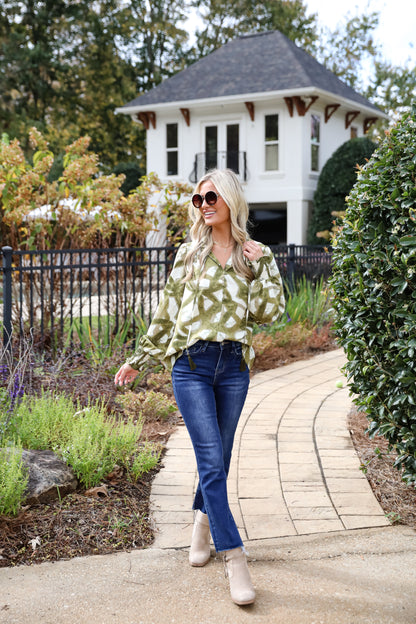 Flawlessly Posh Olive Blouse