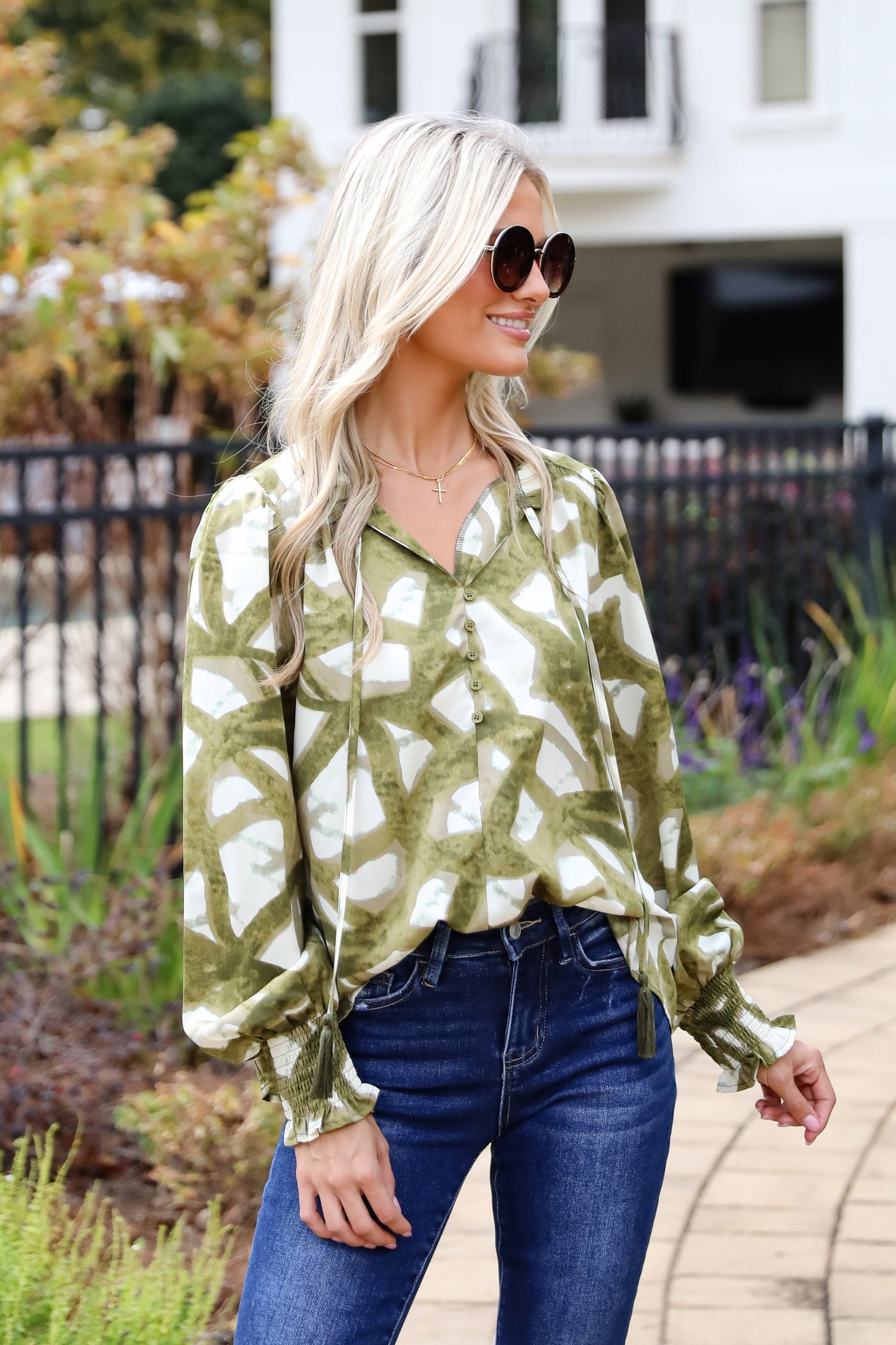 Flawlessly Posh Olive Blouse