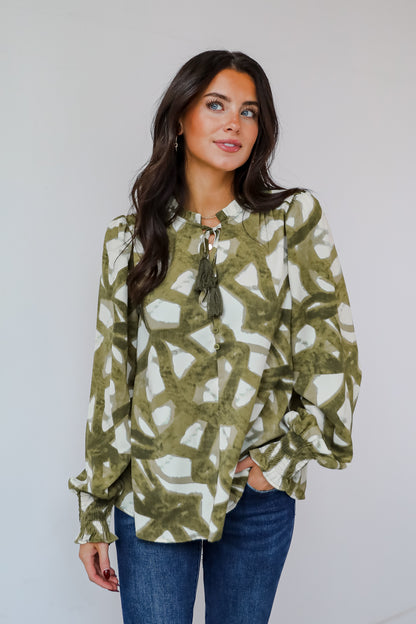 Flawlessly Posh Olive Blouse